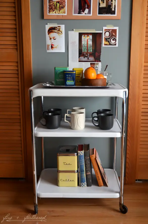 Thrifted Vintage Coffee Cart Makeover Tutorial