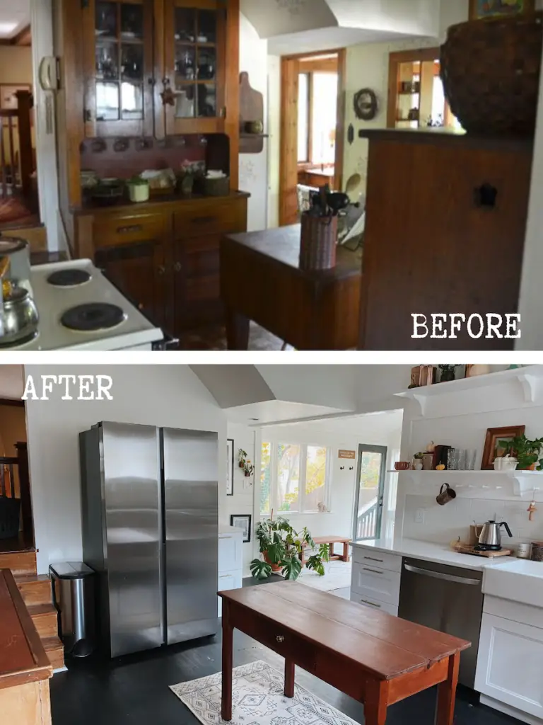 White Kitchen Renovation Before and After