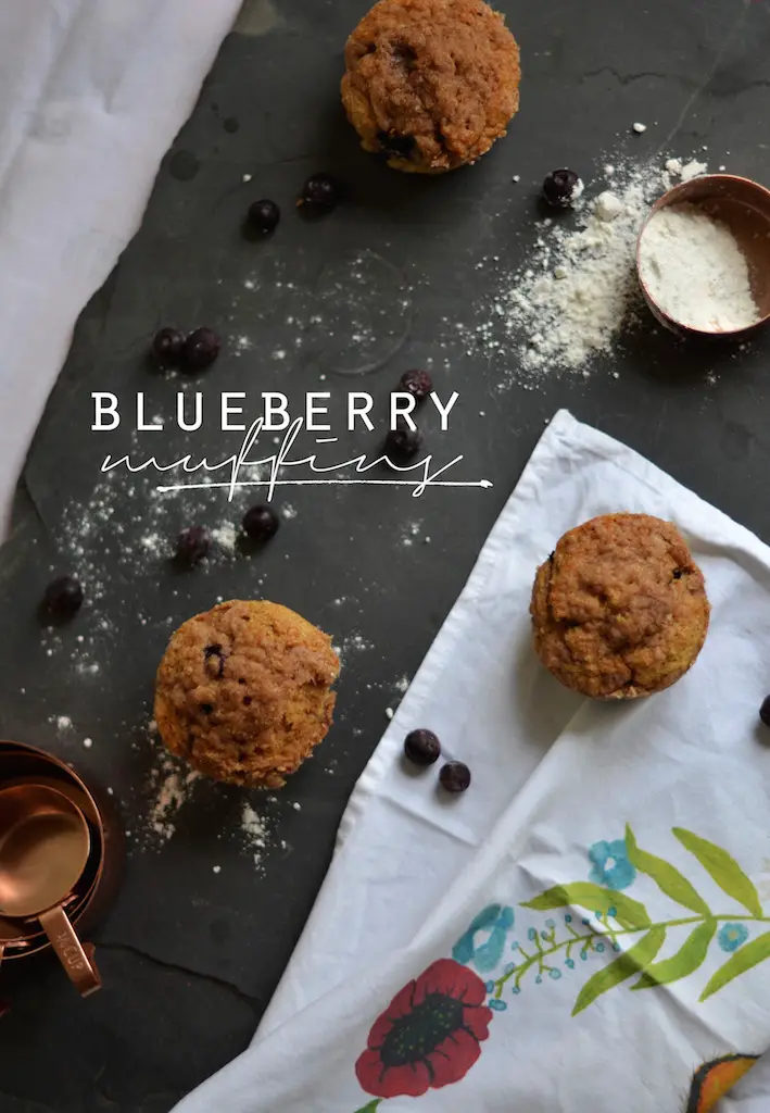 Healthy(ish) Blueberry Muffins